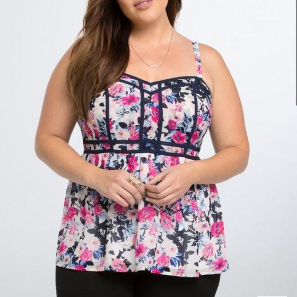 Floral Chiffon Babydoll Cami Top